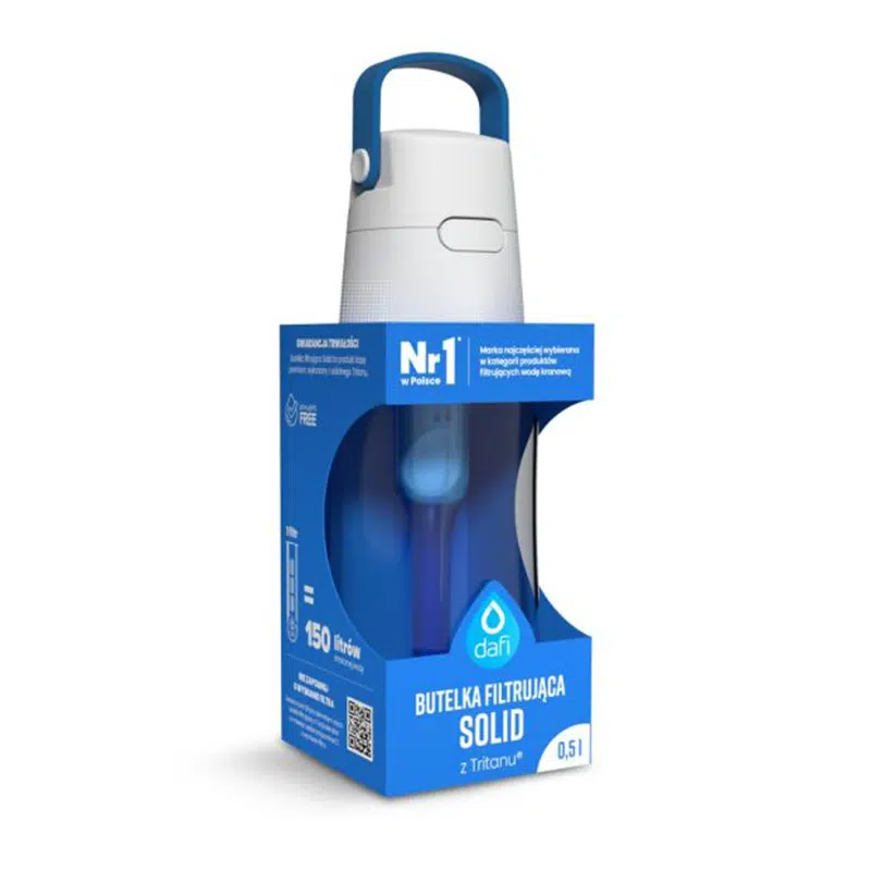 DAFI Gourde filtrante Solid | Bleu 0,5 L