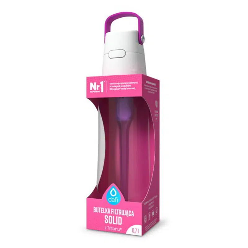 DAFI Solid Bouteille Filtrante, Bouteille d'eau – Rose 700 ML