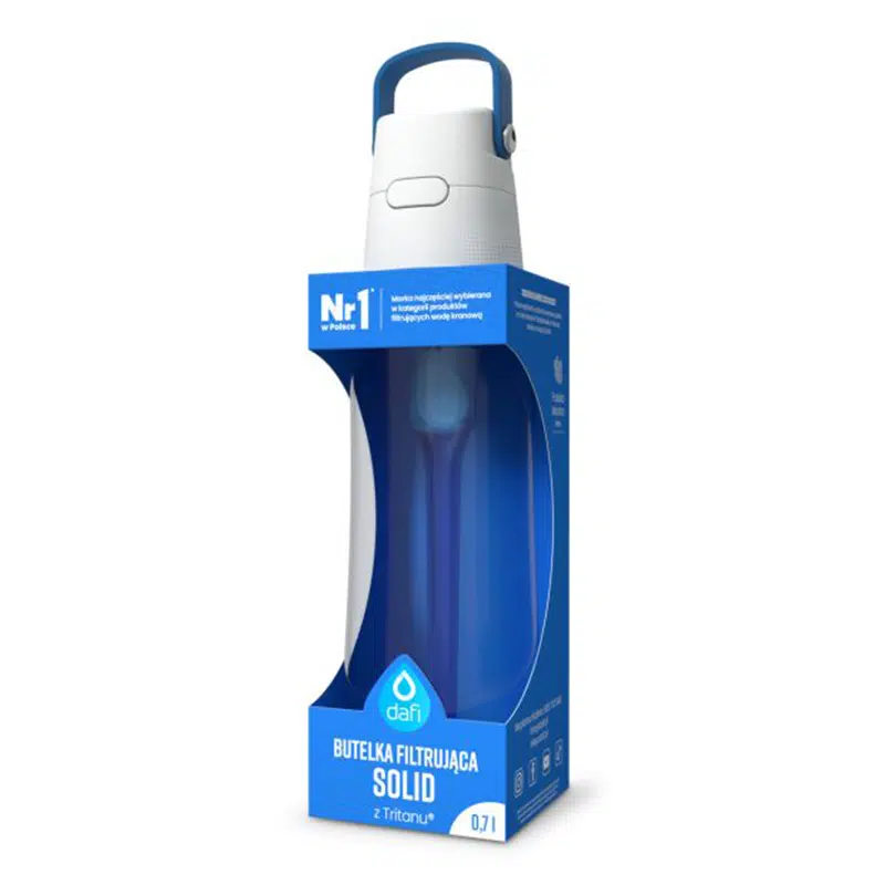 DAFI Solid Bouteille Filtrante, Bouteille d'eau – bleu 700 ML